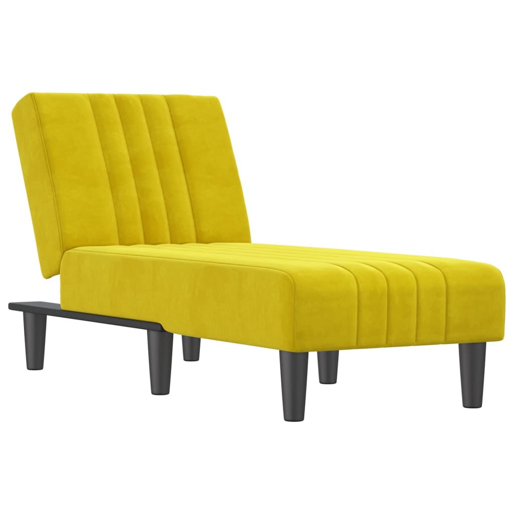 Chaise longue, yellow, velvet