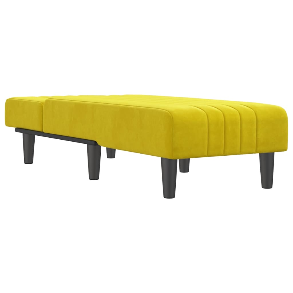 Chaise longue, yellow, velvet