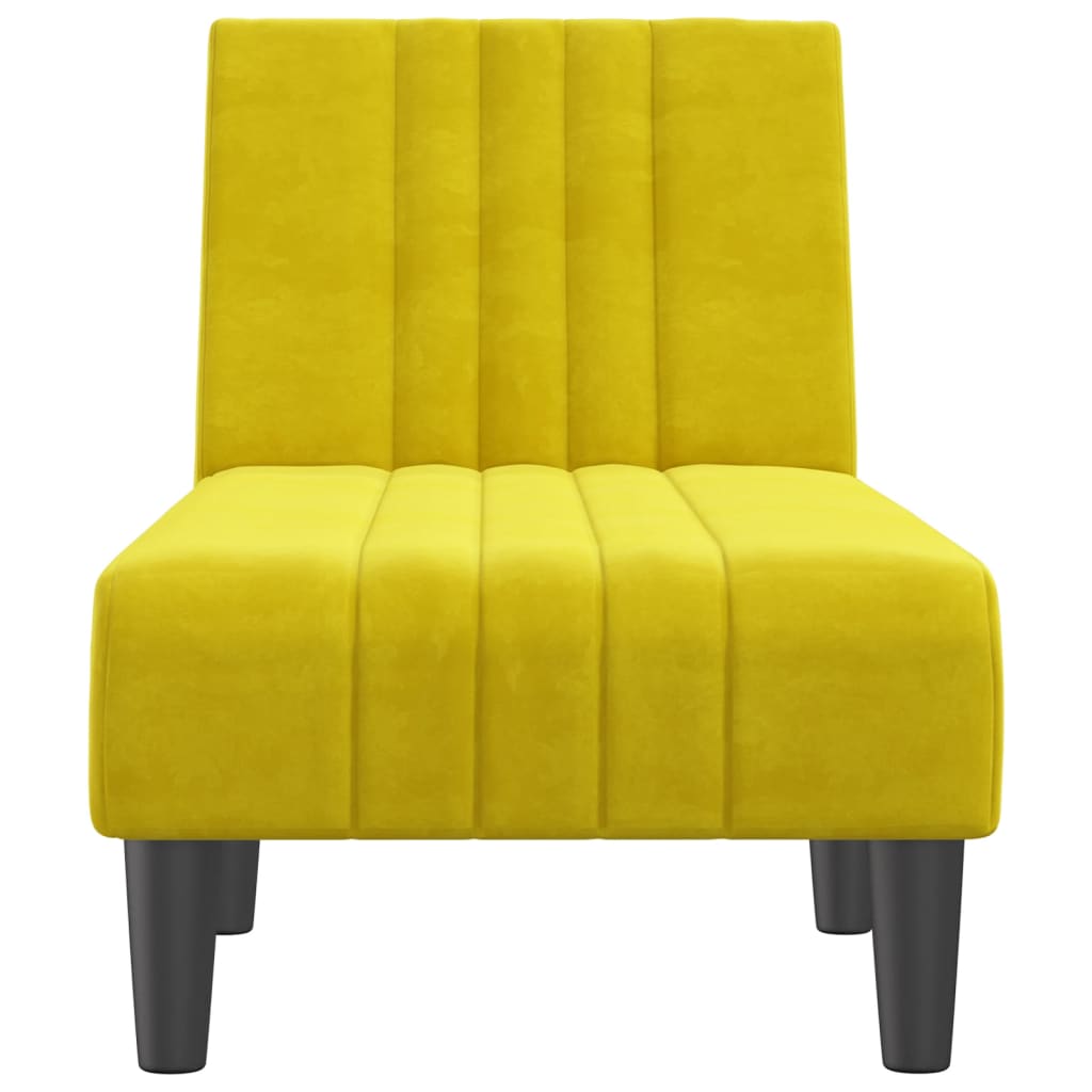 Chaise longue, yellow, velvet