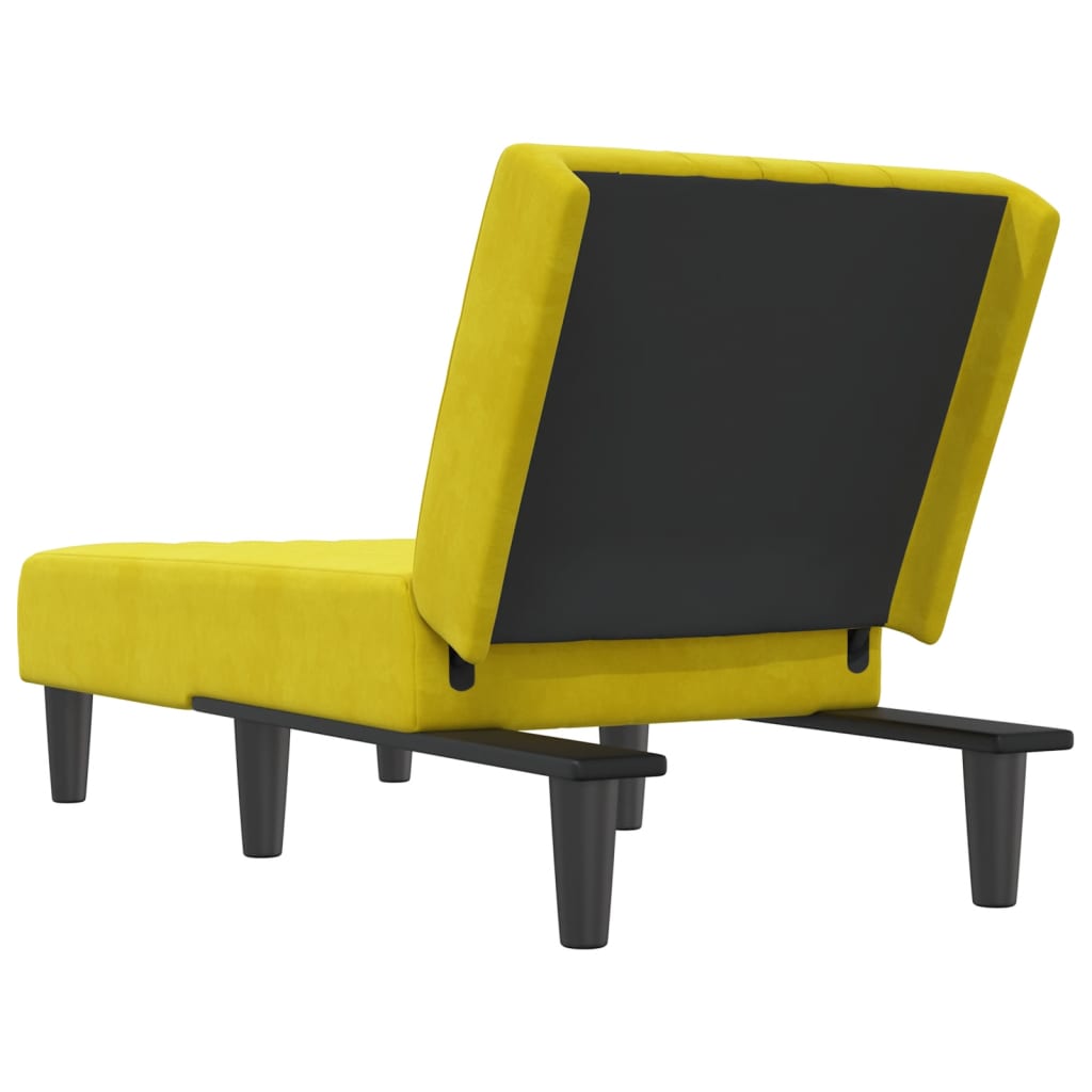 Chaise longue, yellow, velvet