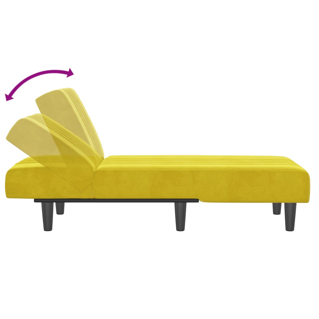 Chaise longue, yellow, velvet