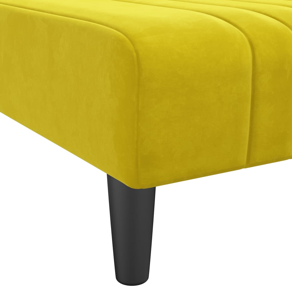 Chaise longue, yellow, velvet