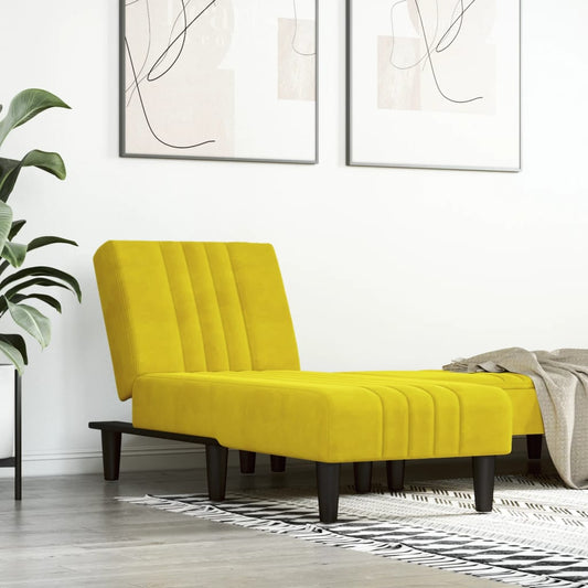 Chaise longue, yellow, velvet