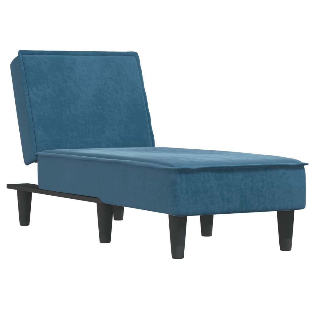 Chaise longue, blue, velvet