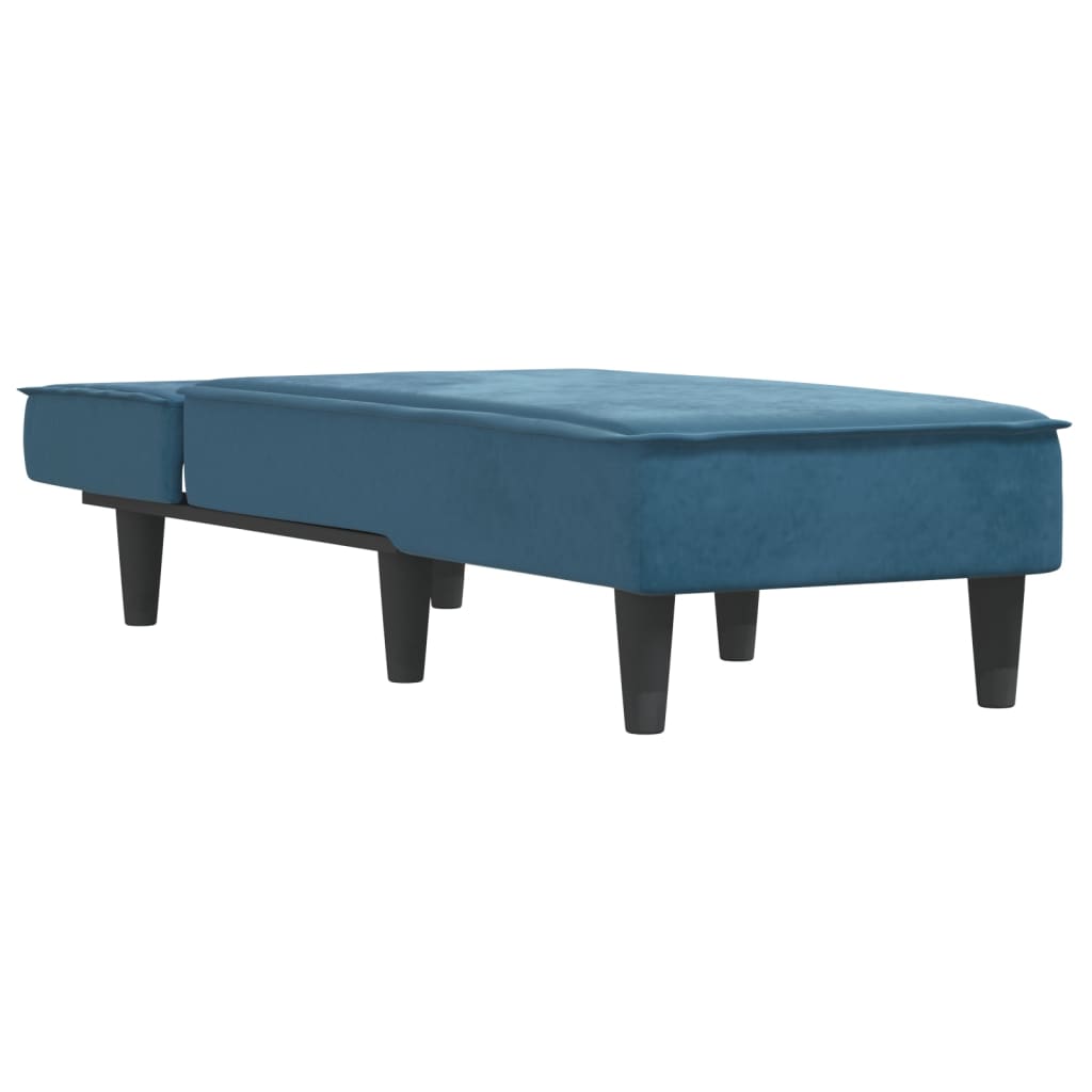 Chaise longue, blue, velvet