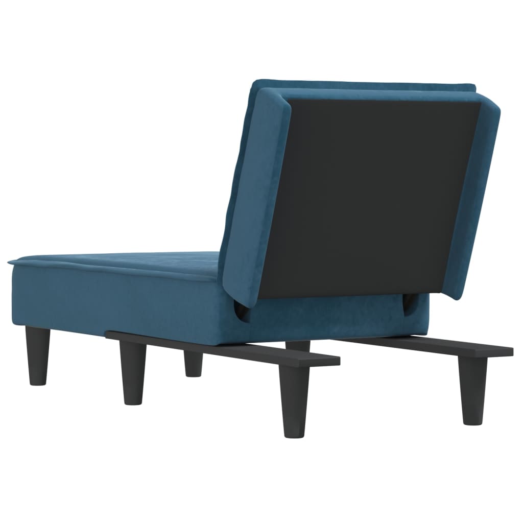 Chaise longue, blue, velvet