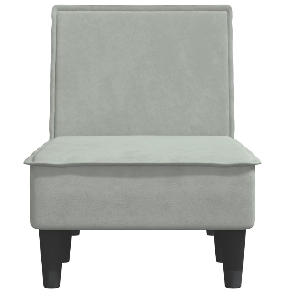 Chaise longue, light grey, velvet