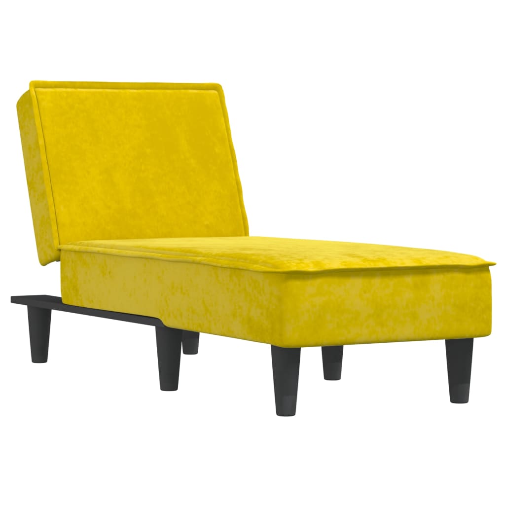 Chaise longue, yellow, velvet