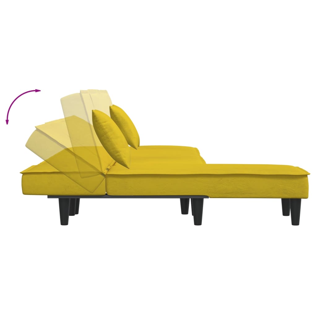 Chaise longue, yellow, velvet