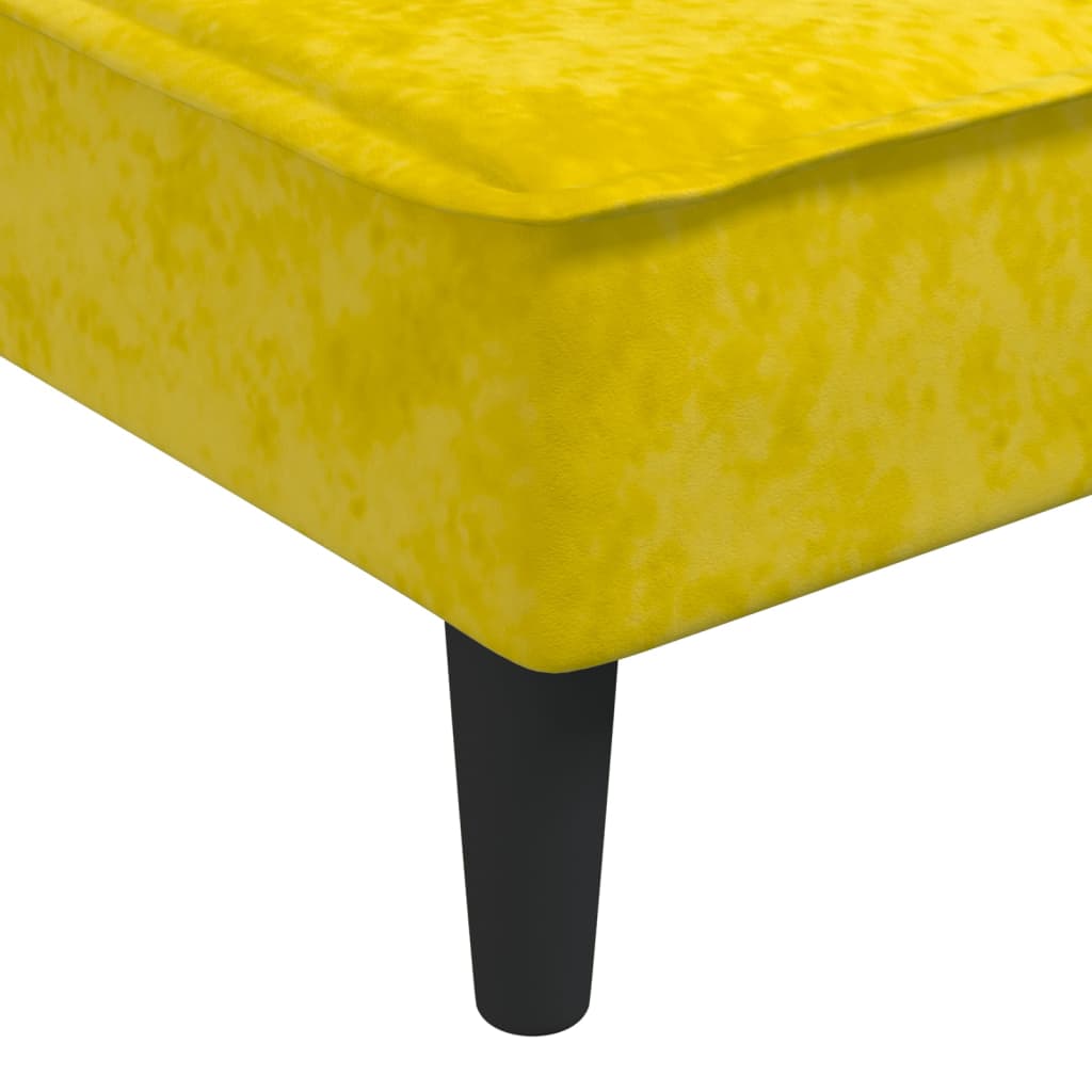 Chaise longue, yellow, velvet