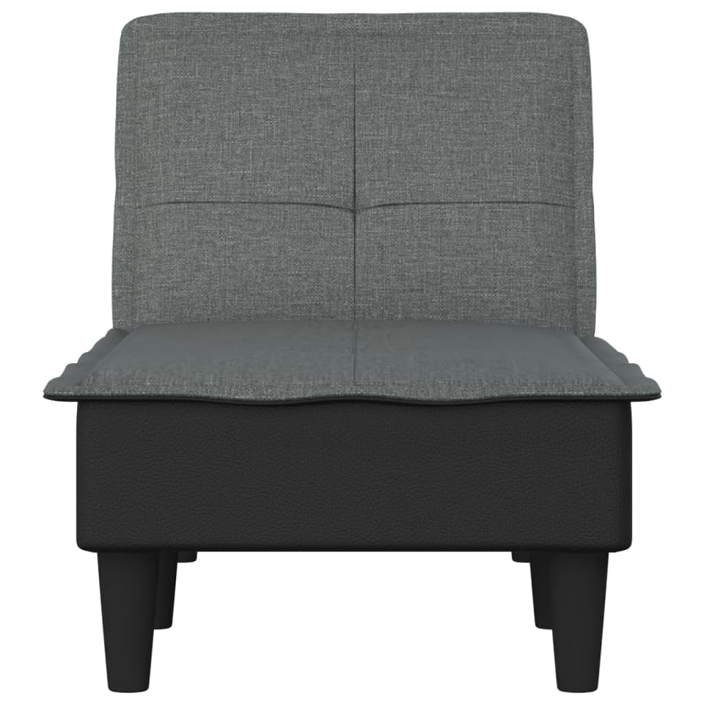 Chaise longue, dark grey, textile