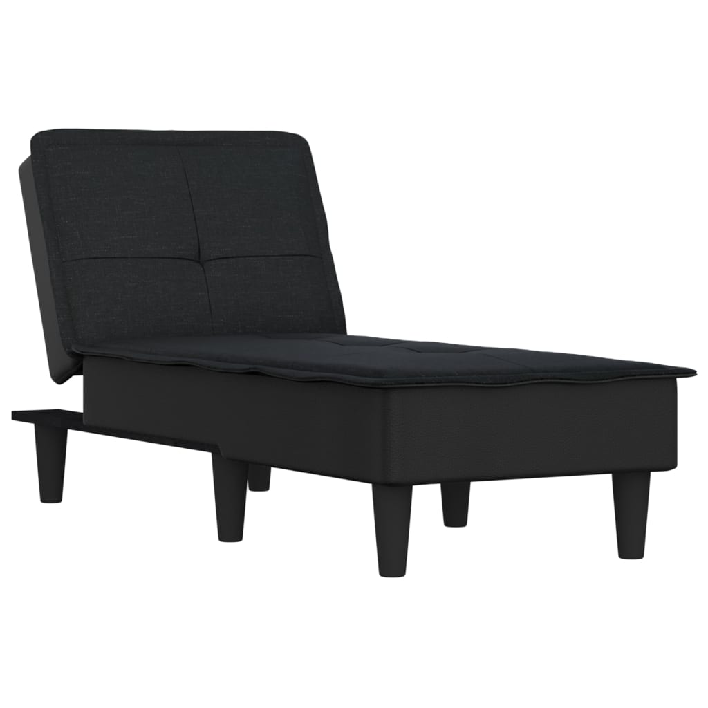 Chaise longue, black, textile