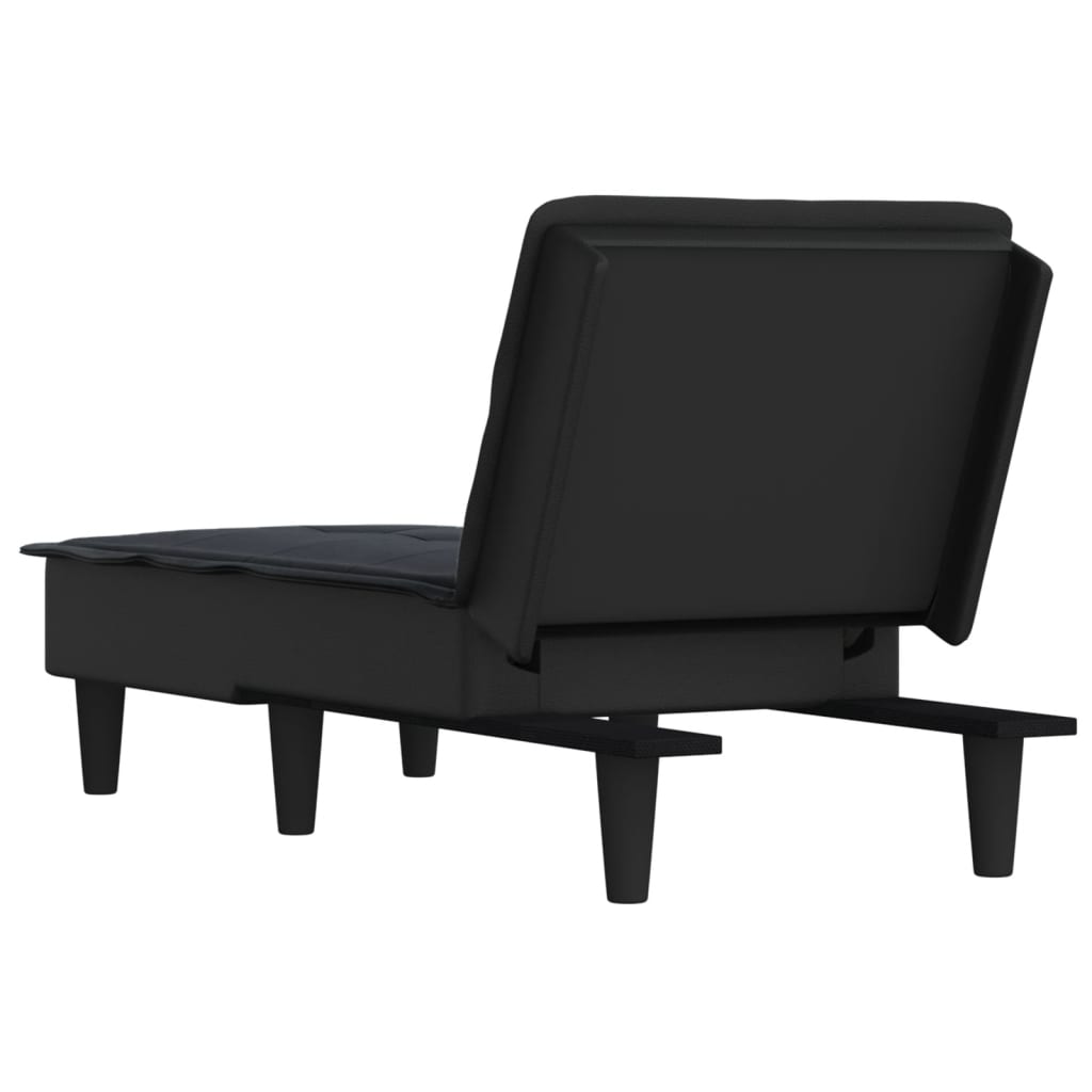 Chaise longue, black, textile