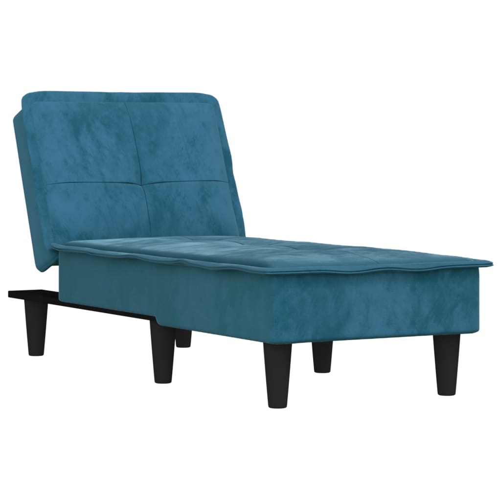 Chaise longue, blue, velvet