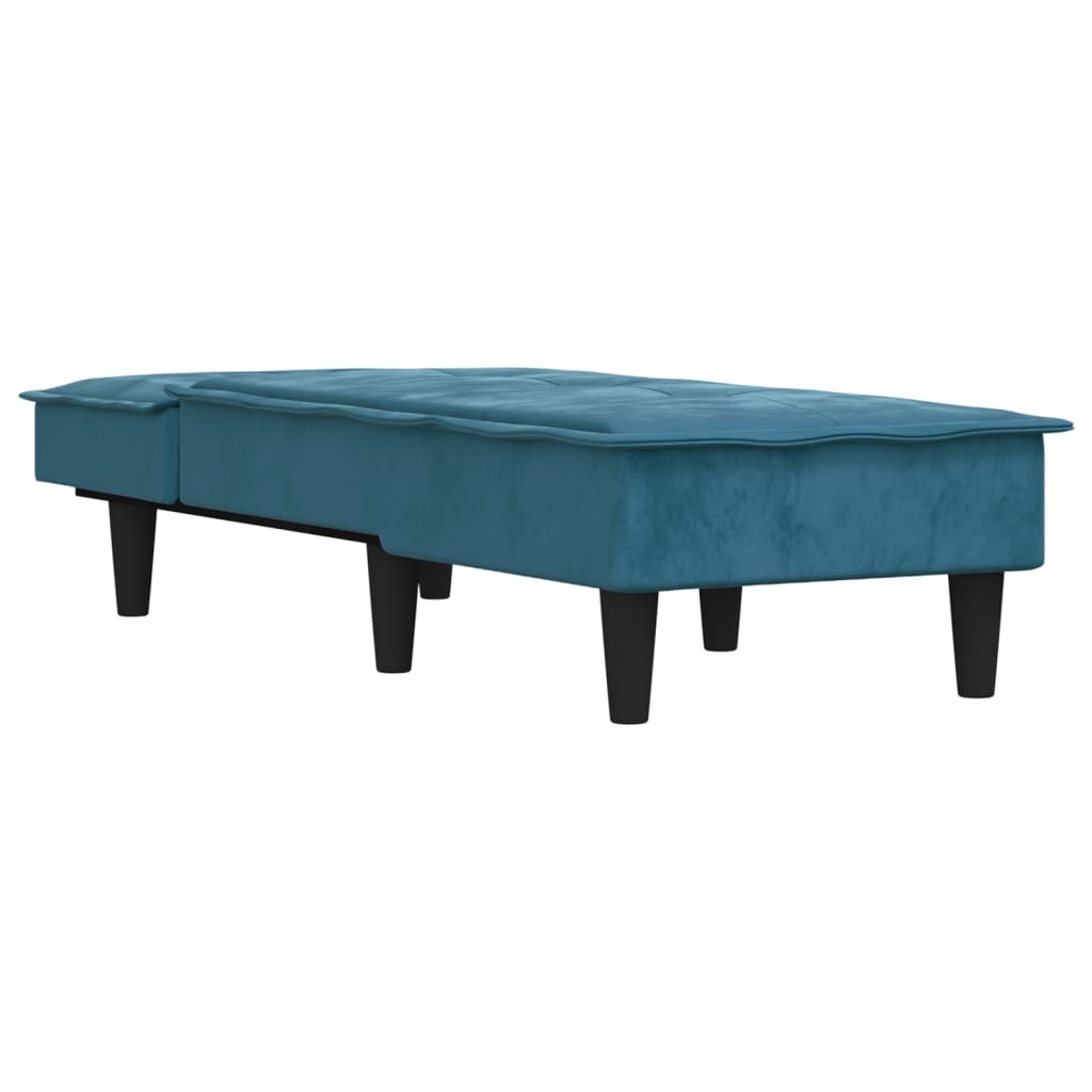 Chaise longue, blue, velvet