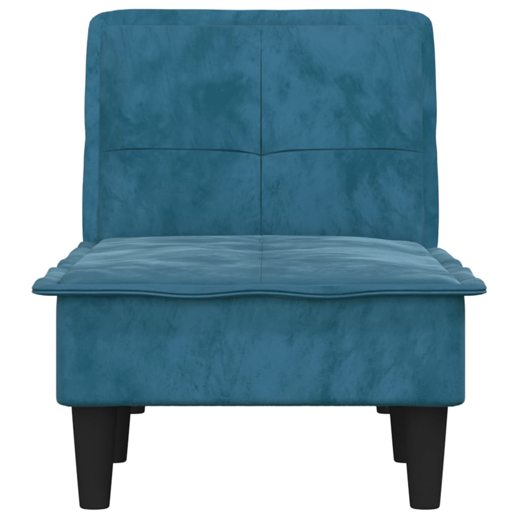 Chaise longue, blue, velvet