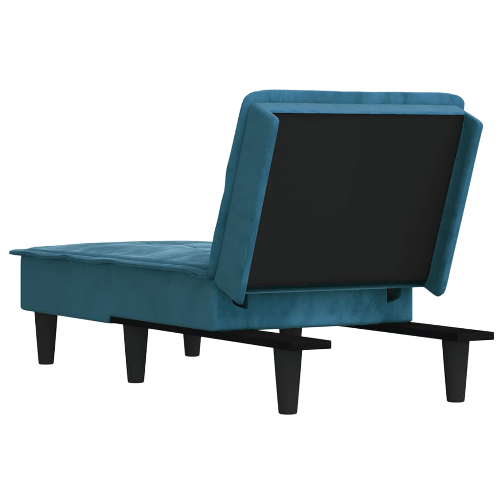 Chaise longue, blue, velvet