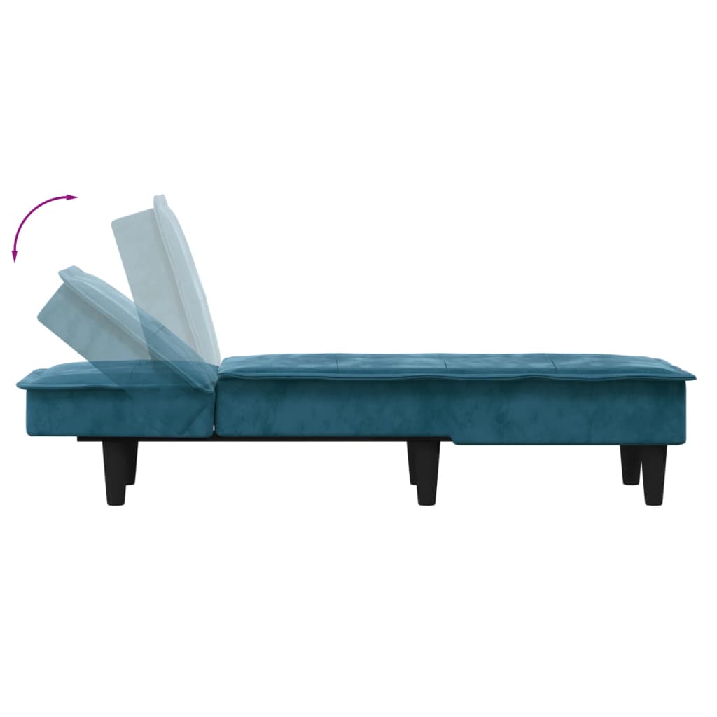 Chaise longue, blue, velvet