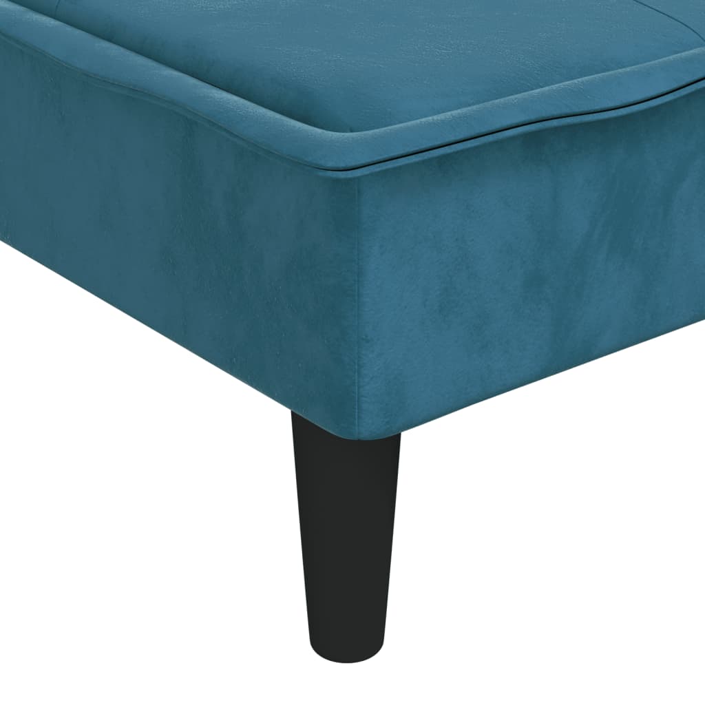 Chaise longue, blue, velvet