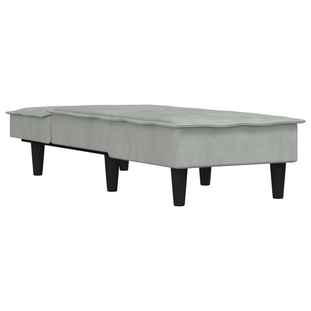 Chaise longue, light grey, velvet