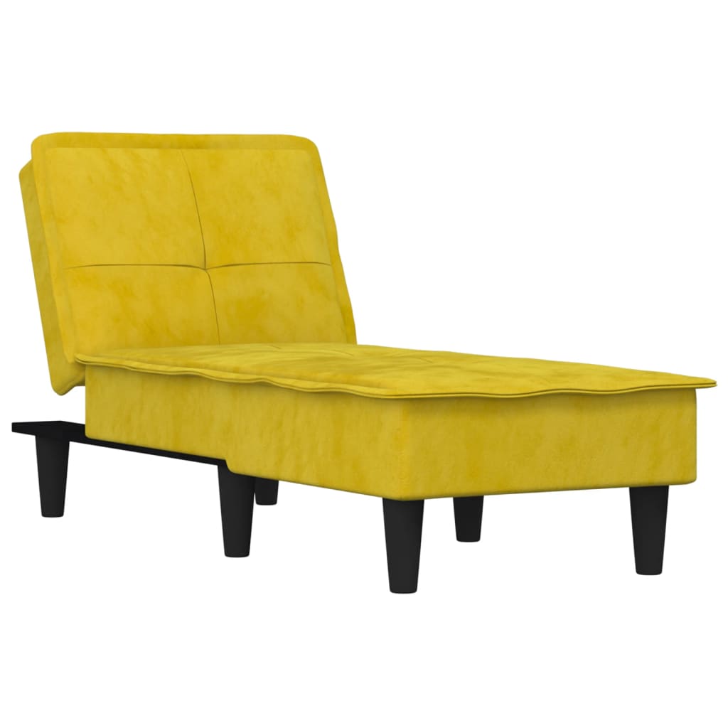 Chaise longue, yellow, velvet