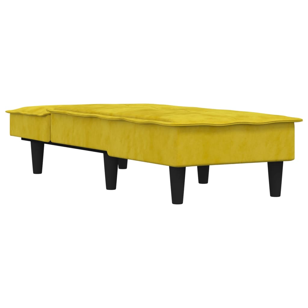 Chaise longue, yellow, velvet