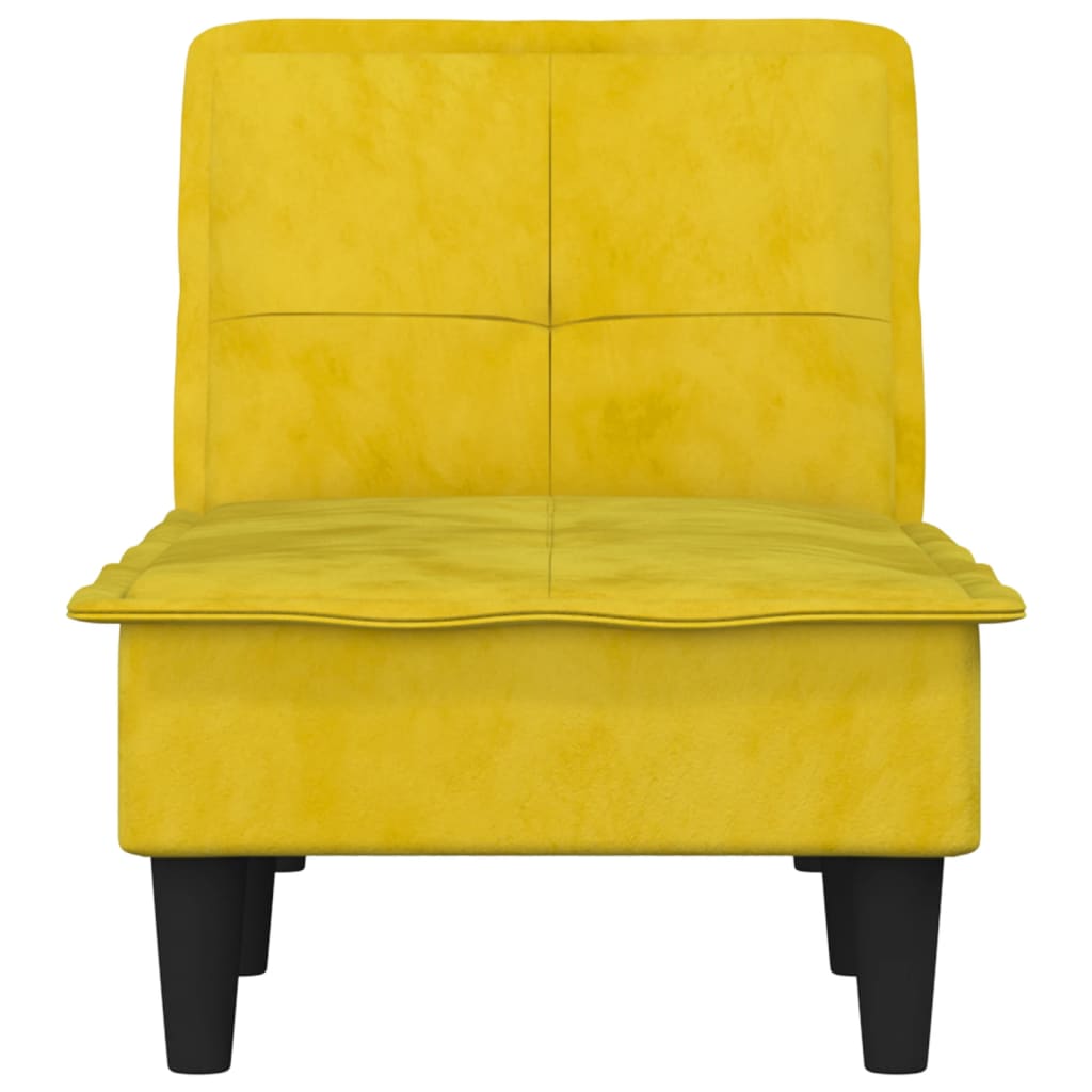 Chaise longue, yellow, velvet