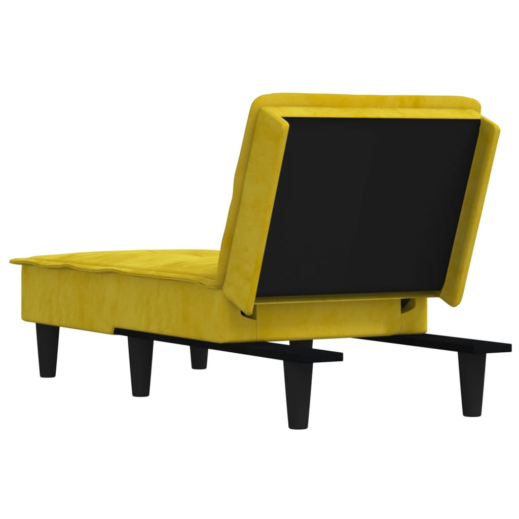 Chaise longue, yellow, velvet