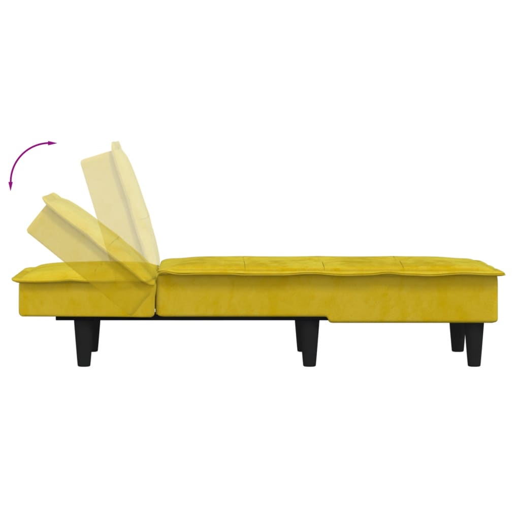 Chaise longue, yellow, velvet