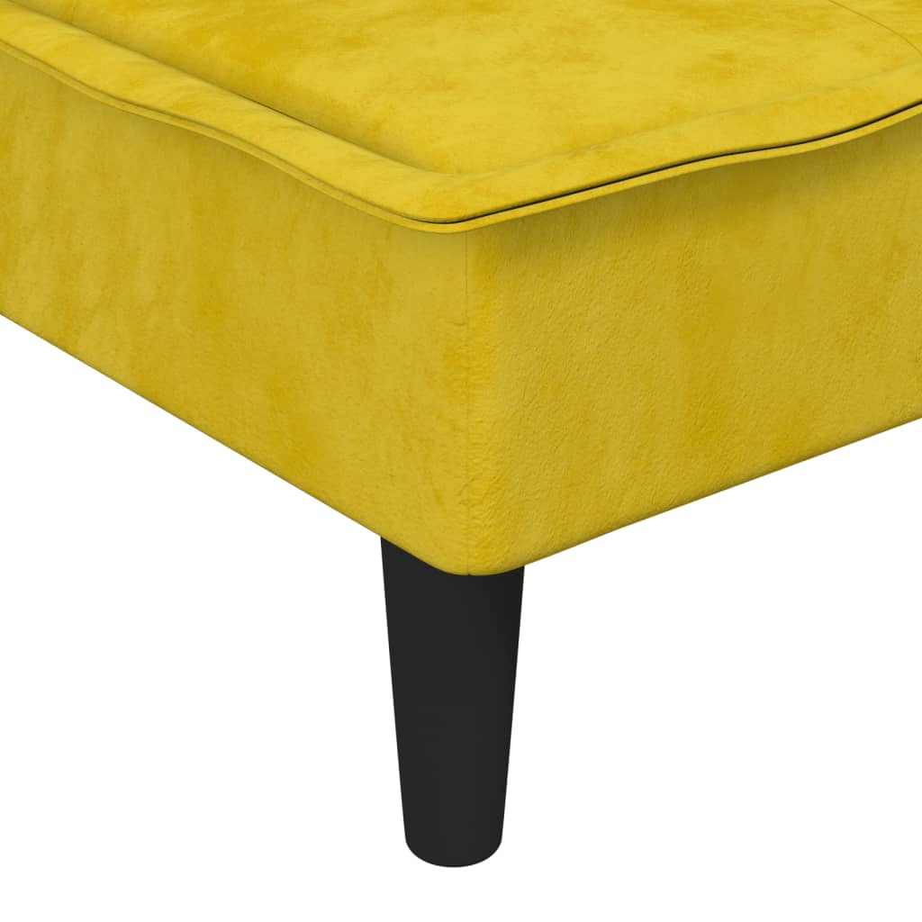 Chaise longue, yellow, velvet