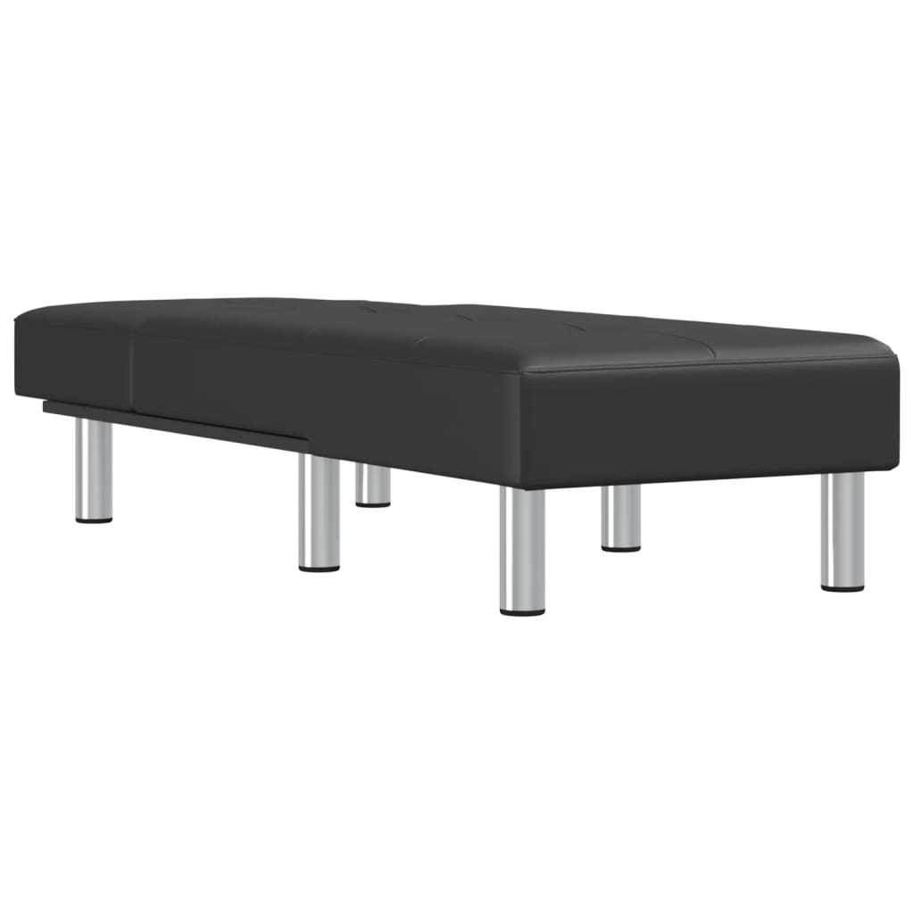 Chaise longue, black, eco-leather