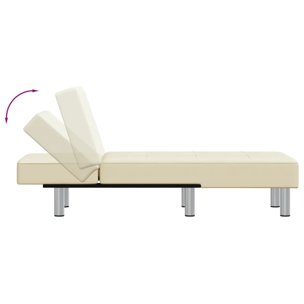 Chaise longue, cream, eco-leather