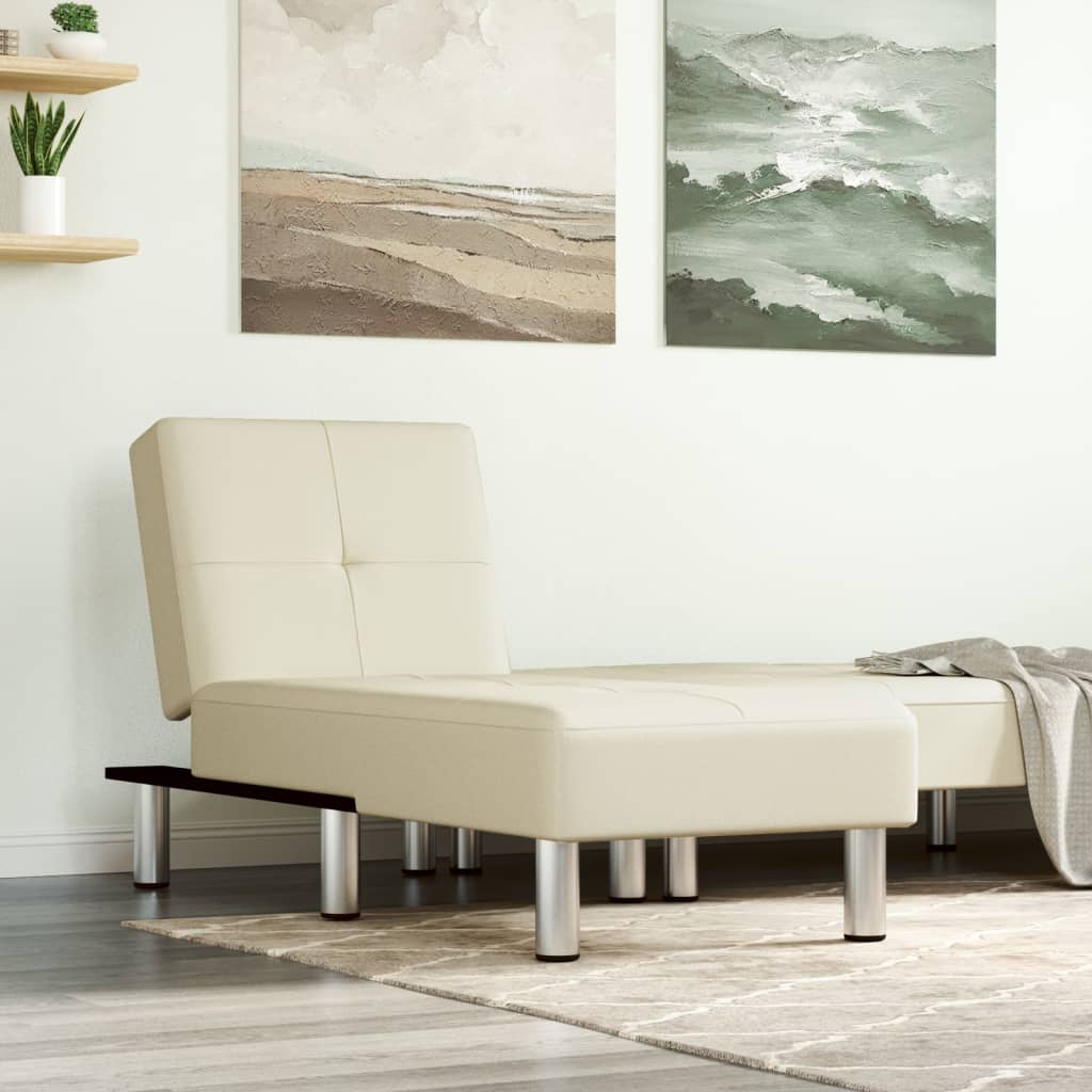 Chaise longue, cream, eco-leather