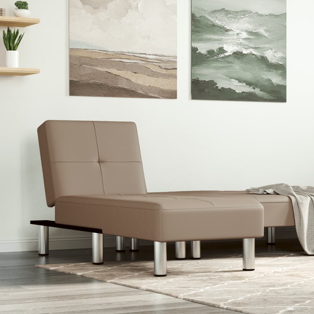 Chaise longue, cappuccino, eco-leather