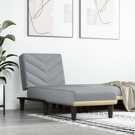 Chaise longue, light grey, textile