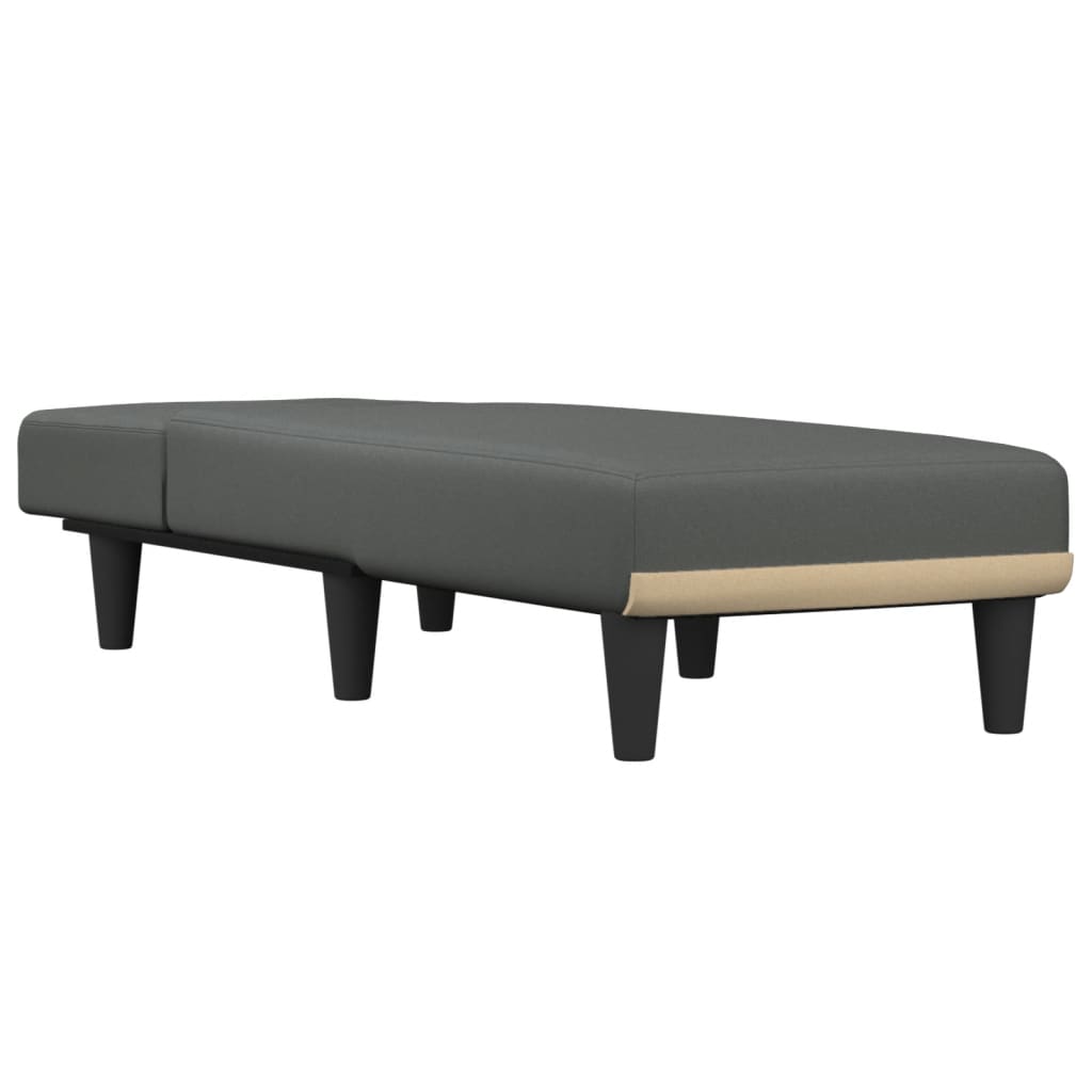 Chaise longue, dark grey, textile