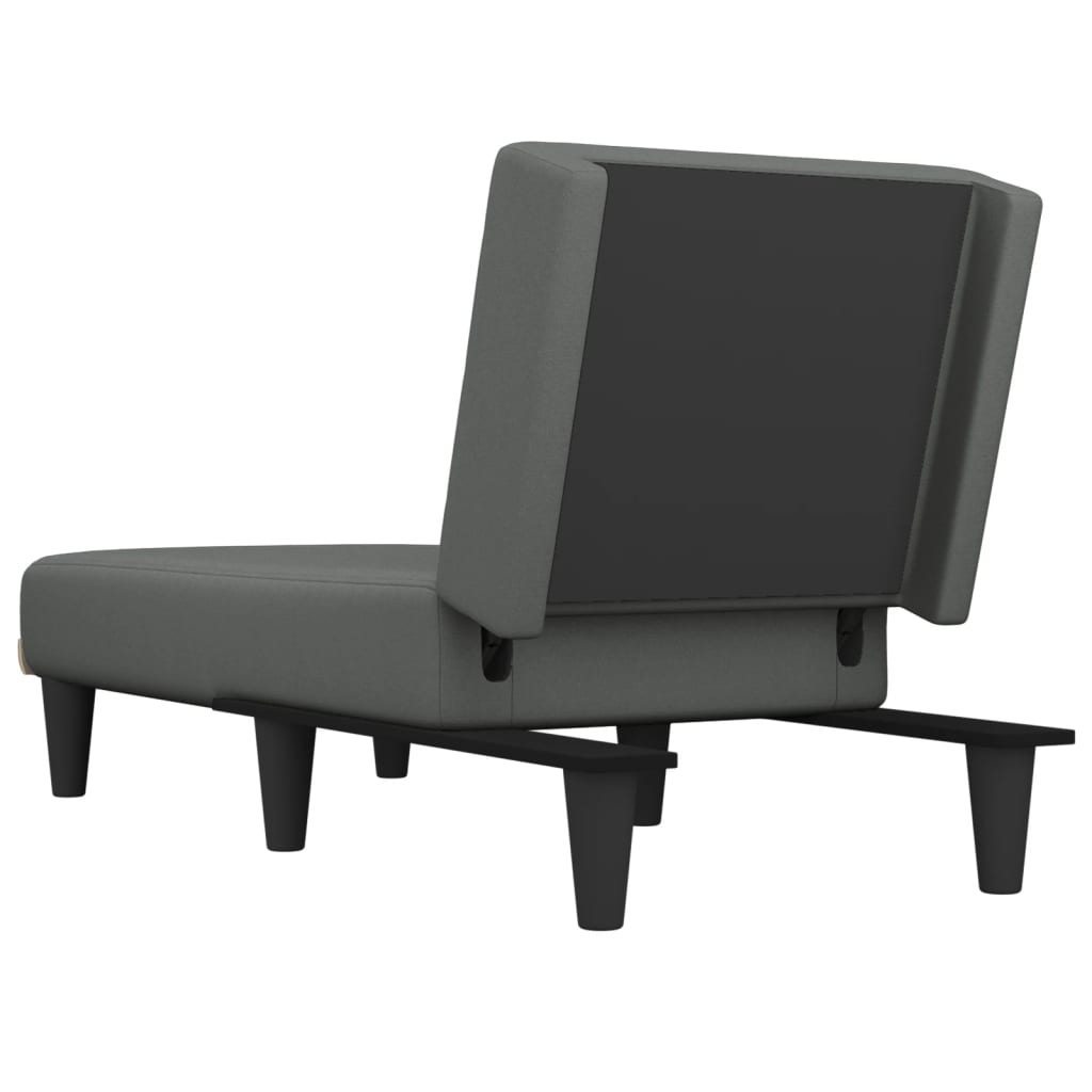 Chaise longue, dark grey, textile