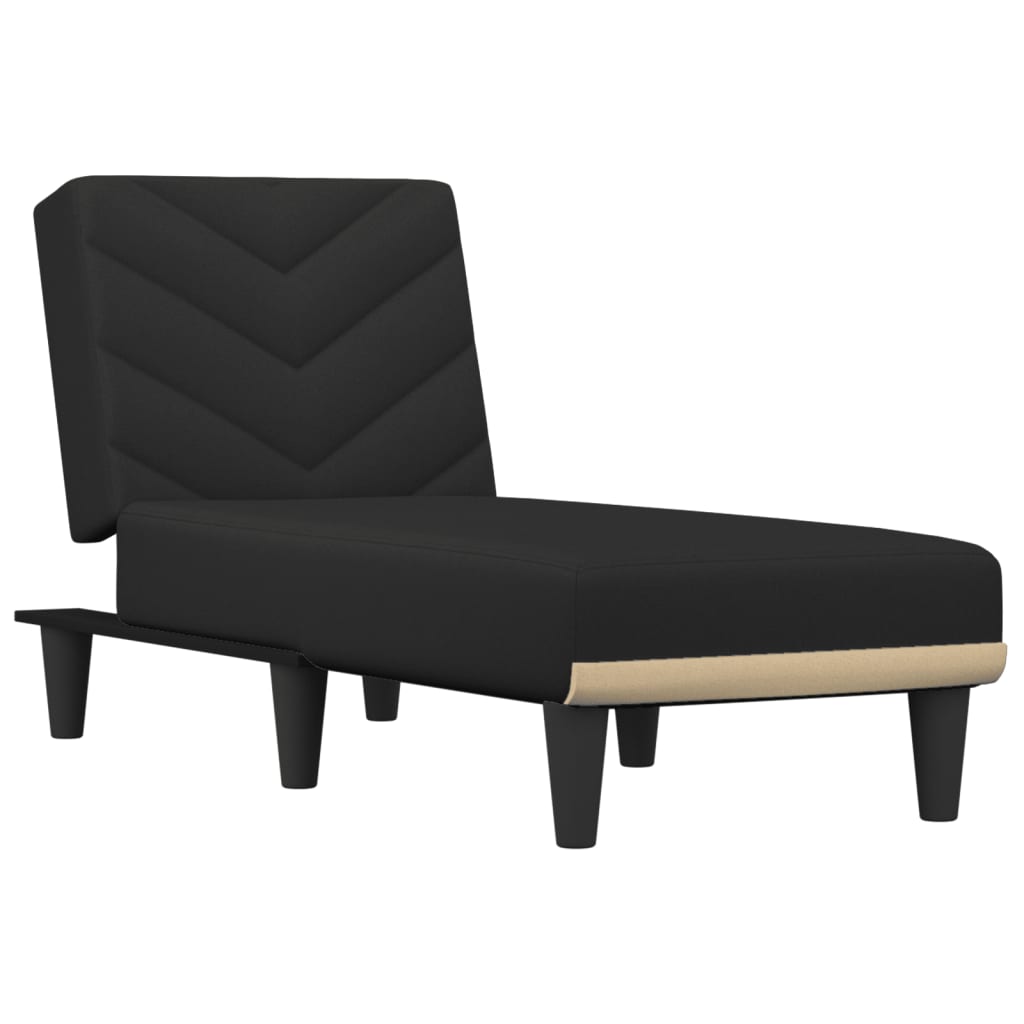 Chaise longue, black, textile