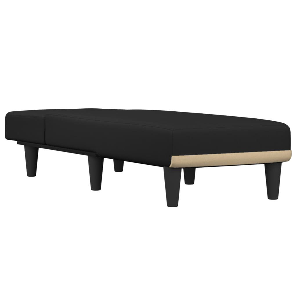 Chaise longue, black, textile