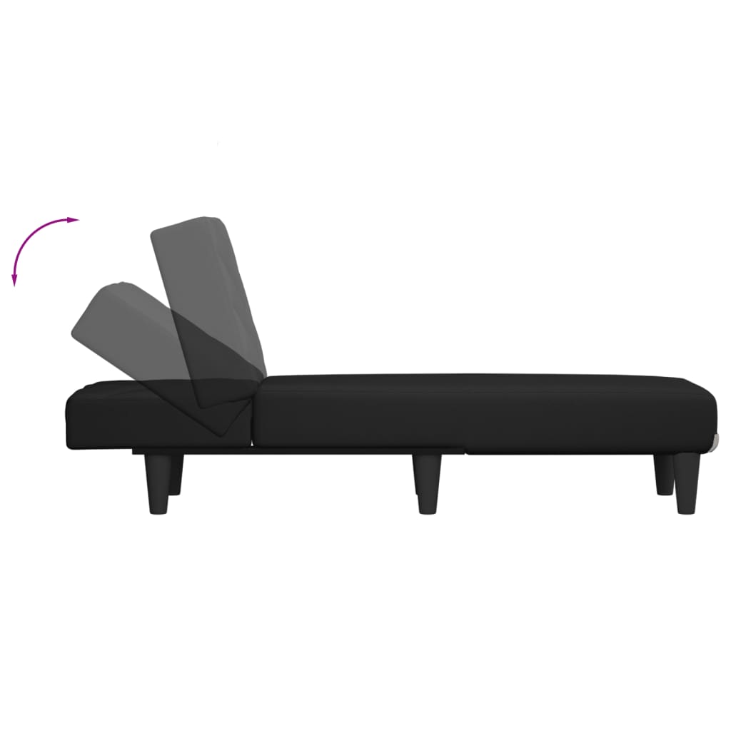 Chaise longue, black, textile