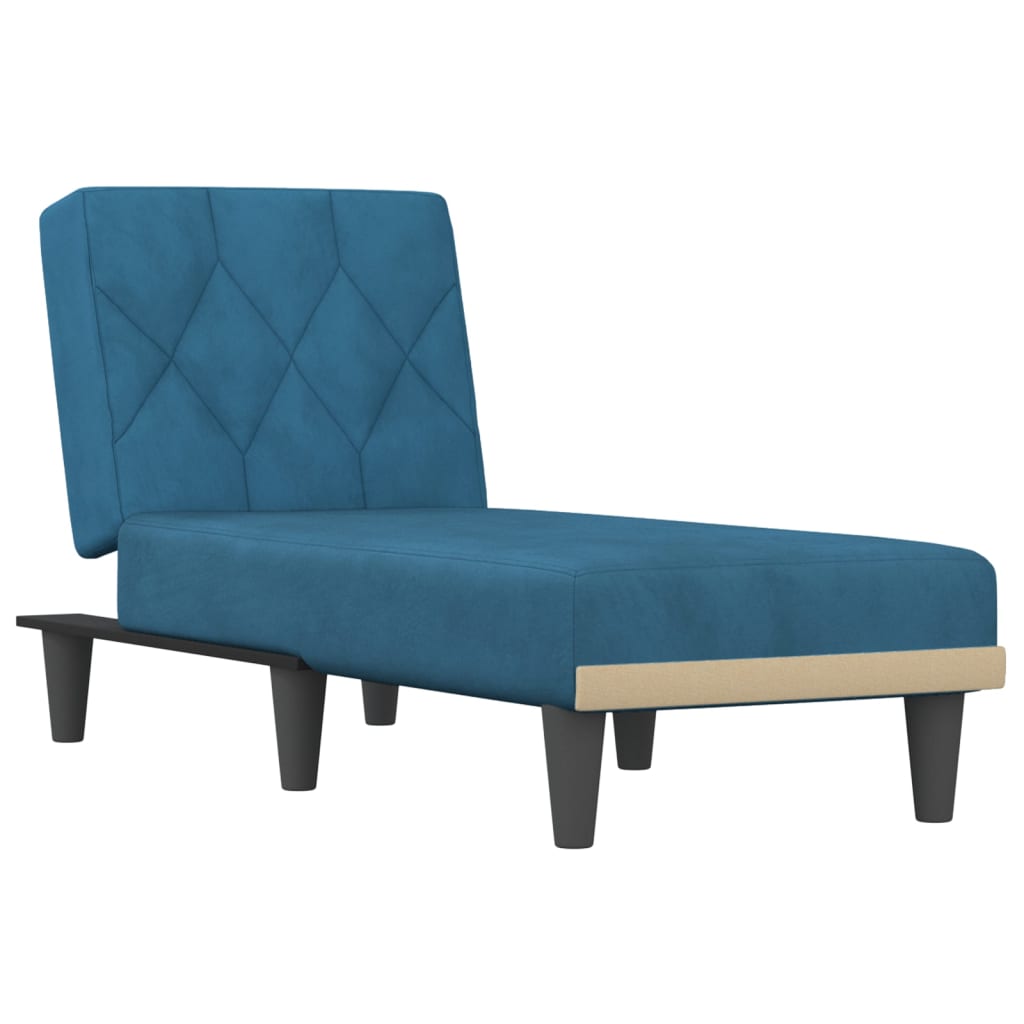 Chaise longue, blue, velvet