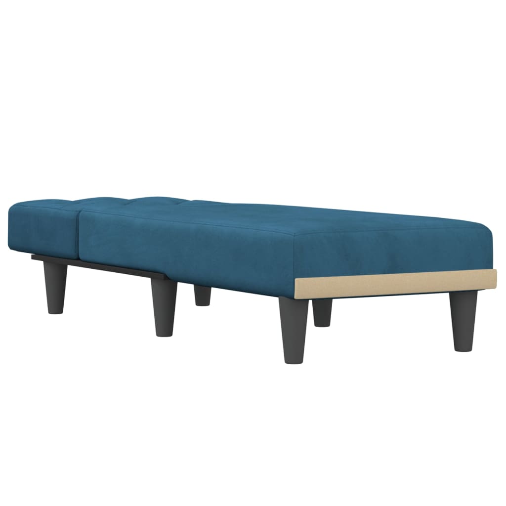 Chaise longue, blue, velvet