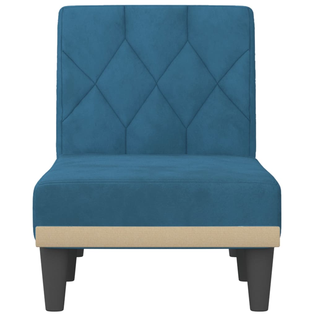 Chaise longue, blue, velvet