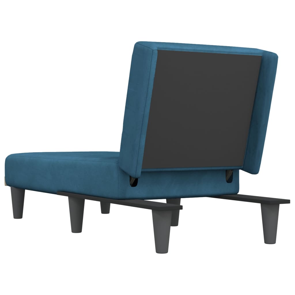 Chaise longue, blue, velvet