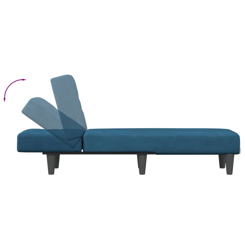 Chaise longue, blue, velvet