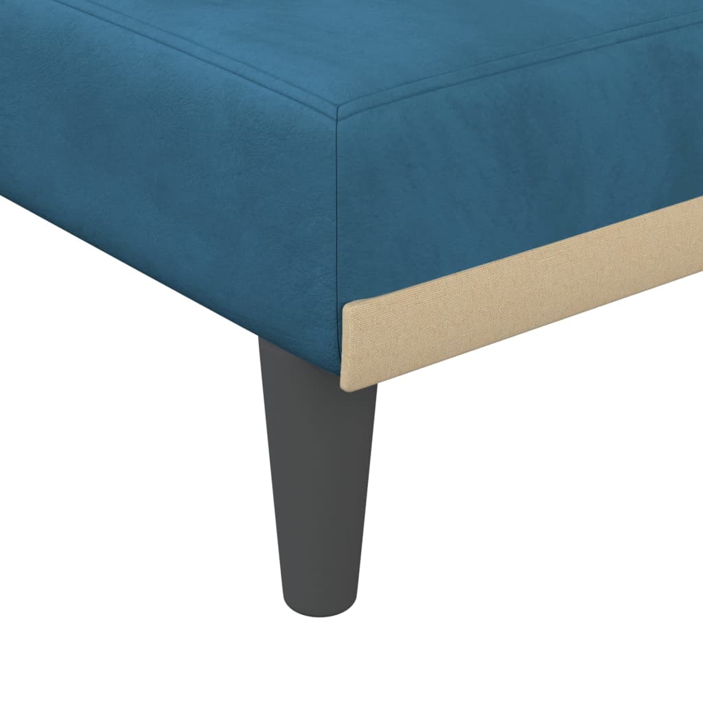 Chaise longue, blue, velvet