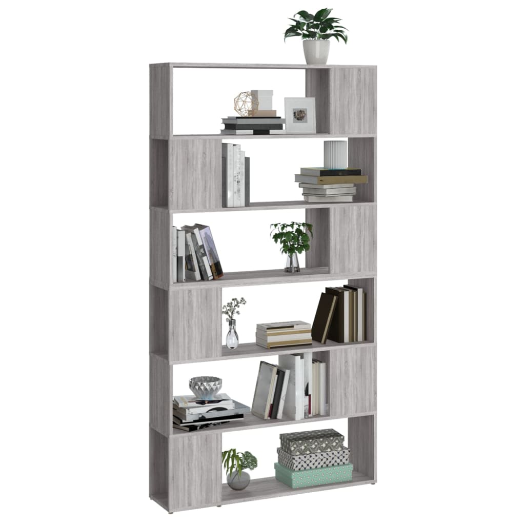 Bookcase/Room divider, sonoma grey, 100x24x188 cm