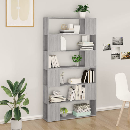 Bookcase/Room divider, sonoma grey, 100x24x188 cm