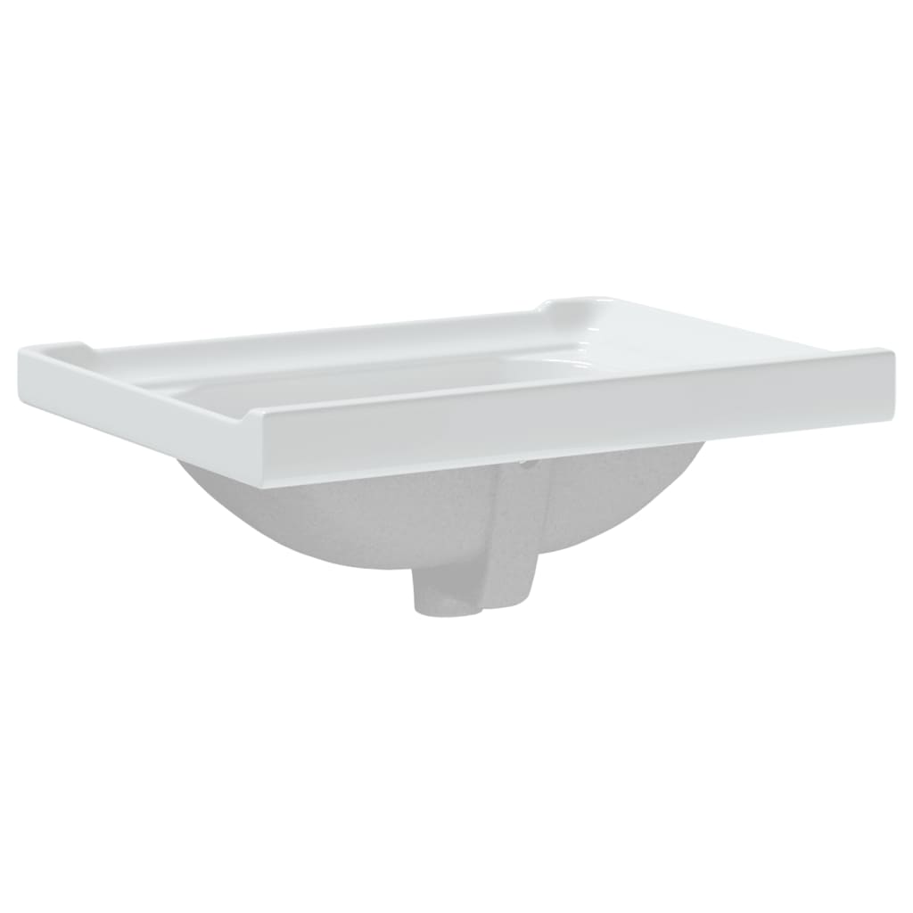 White bathroom sink 61x48x23 cm, square, ceramic