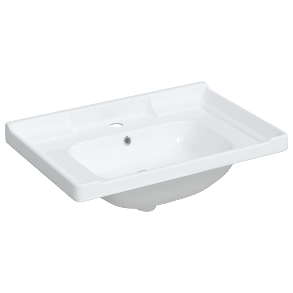 White bathroom sink 71x48x23 cm, rectangular, ceramic